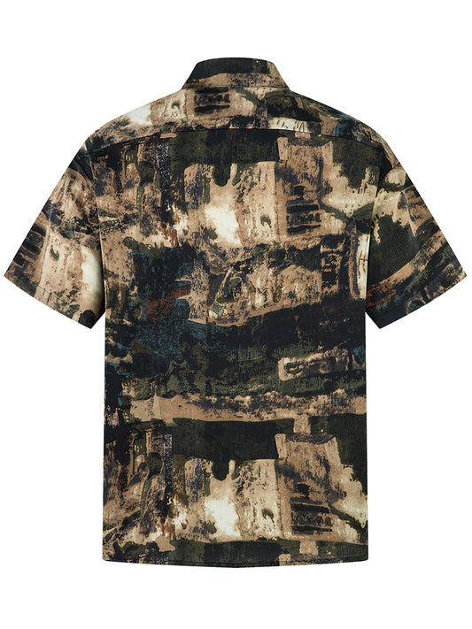 Abstract Print Short Sleeve Shirt – Loose, Lightweight, Casual Streetwear