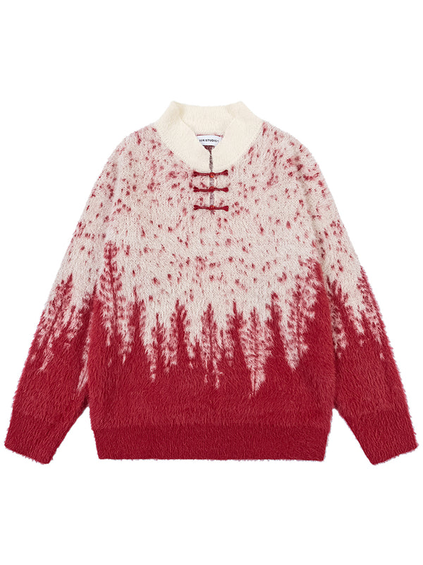 Cozy Forest Patterned Imitation Mink Fur Knitted Sweaters