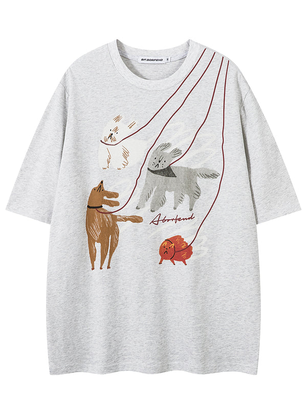 Streetwear Funny Dog Graphic T-Shirts Casual Cotton Tops Tees