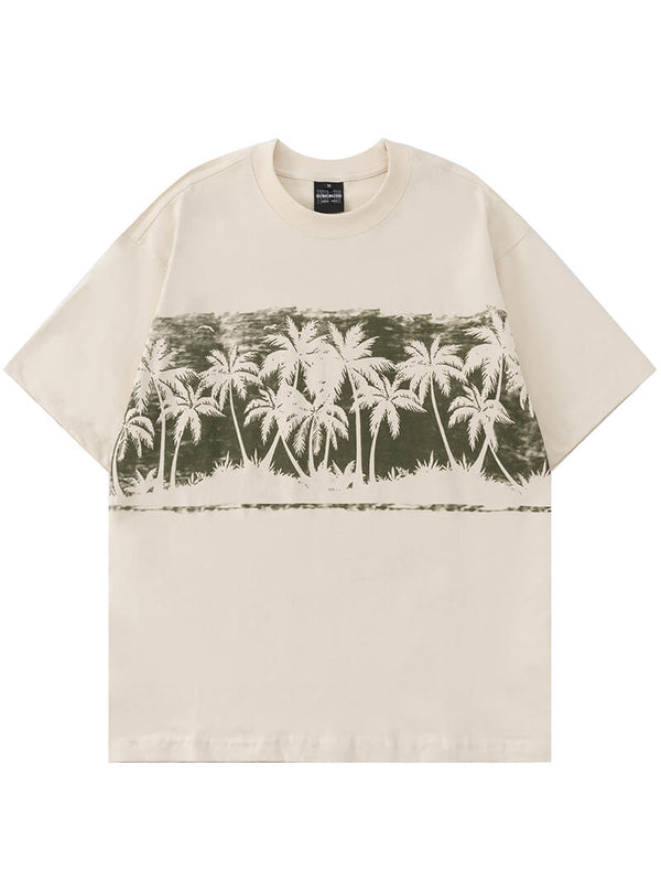 Hawaiian Style Coconut Tree Printed Streetwear Graphic Tshirts