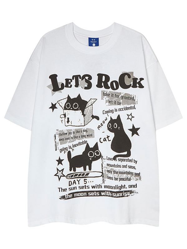 Cartoon Cat Graphic T-Shirt – Relaxed Fit, Soft Cotton, Streetwear
