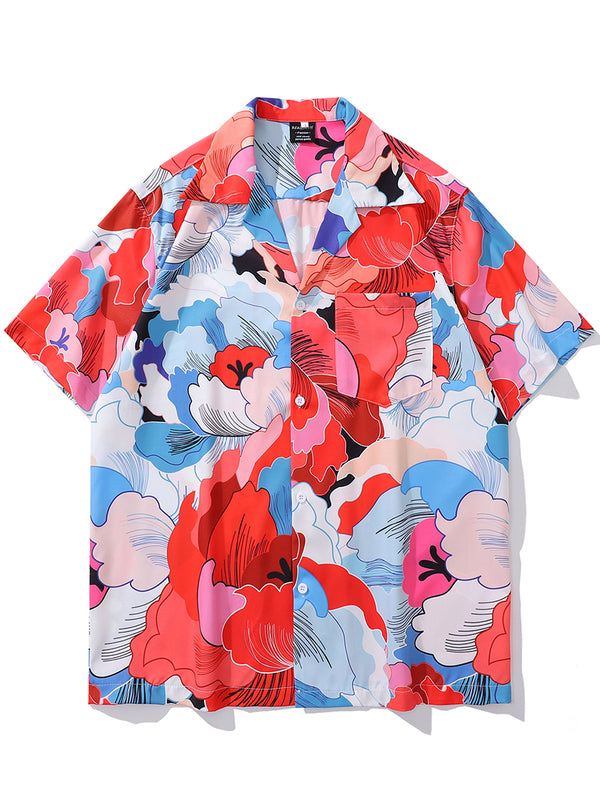 Summer Beachwear Hawaiian Short Sleeve Floral Shirts