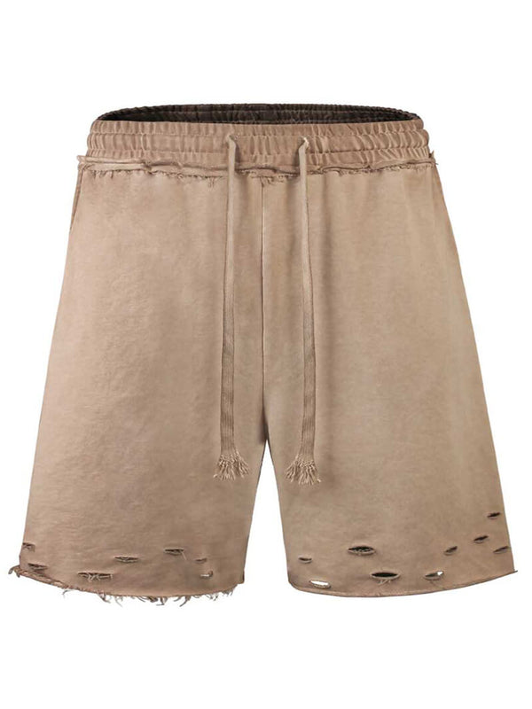 American Style High Street Ripped Hole Casual Cotton Shorts