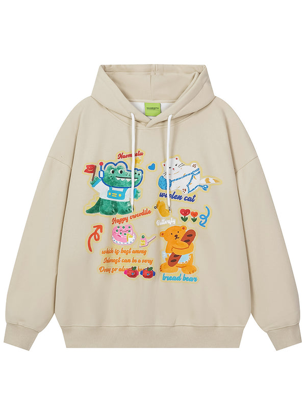 Oversized Cartoon Animal Hoodies – Soft Fleece Pullover Sweatshirt