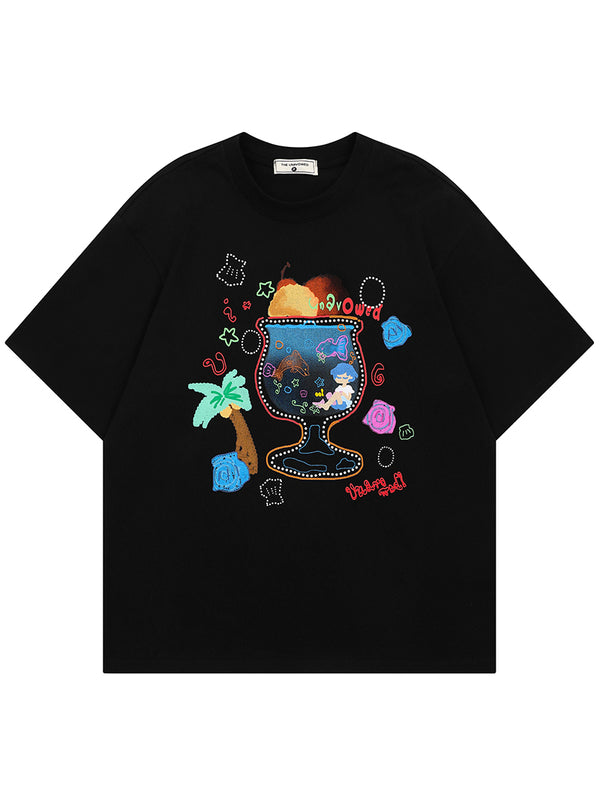 Streetwear Cartoon Graphic Oversized Casual Cotton T-Shirts