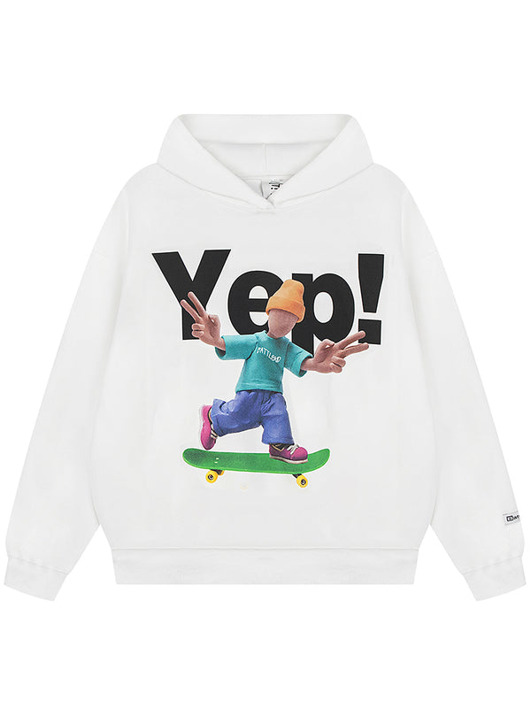 Streetwear Cartoon Graphic Hooded Sweatshirt Oversized Hoodies