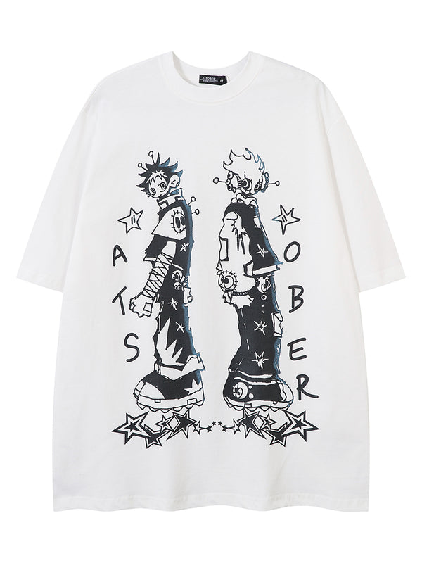 Oversized Streetwear Graphic T-Shirts – Cartoon Art Design Tees