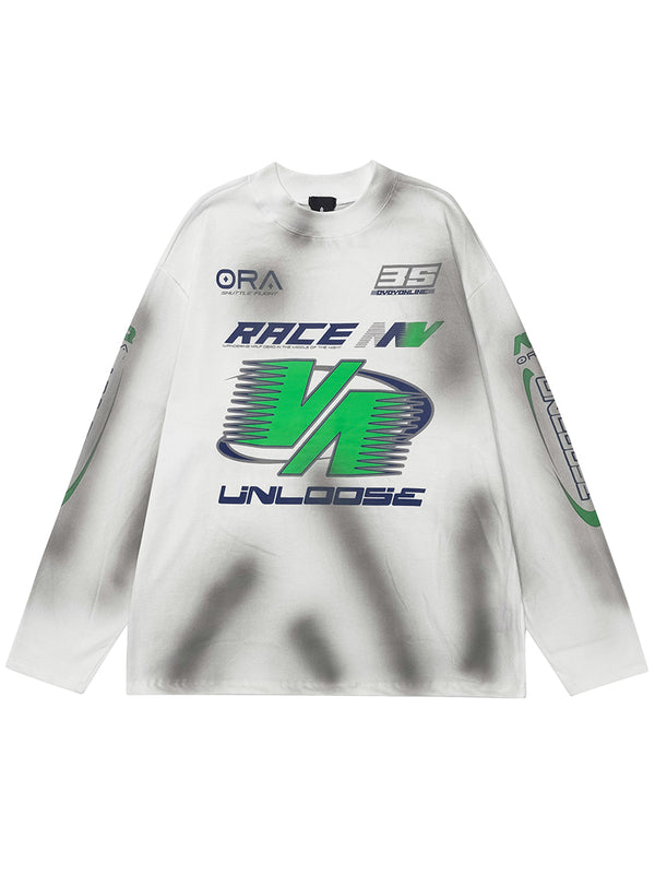 Racing Legend Hand-Painted Graphic Long Sleeve T-Shirts