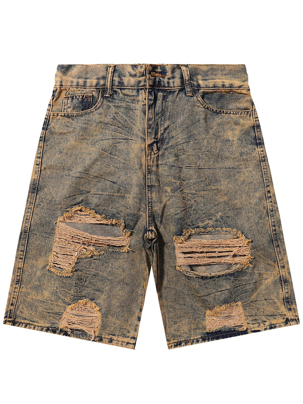 Classic Distressed Ripped Hole Street Style Denim Shorts