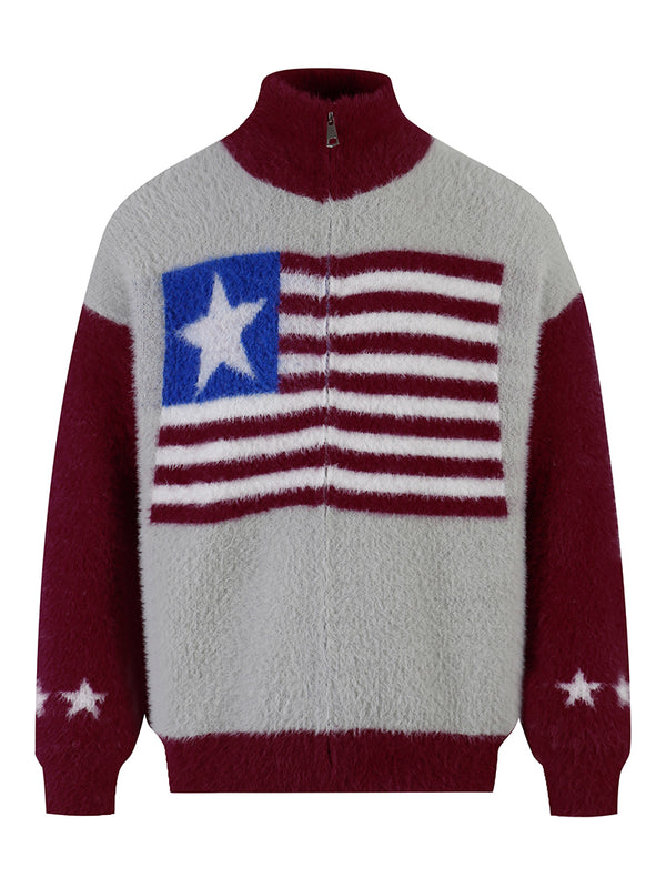 Cozy Star & Striped Knitted Sweaters – Vintage Streetwear Pullovers