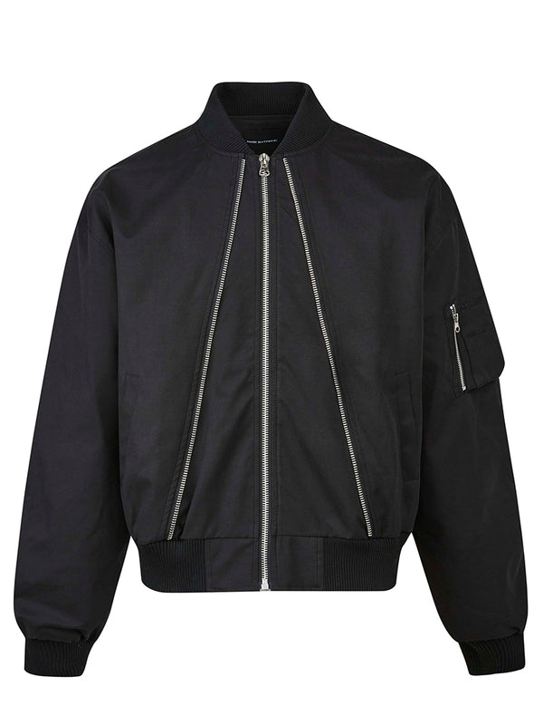 Streetwear Letter Patch Zip-Up Bomber Jackets Outerwear