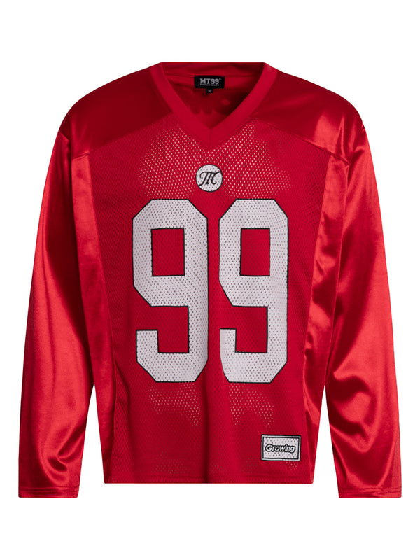 Mesh Long Sleeve Jersey T-Shirt – Oversized Sporty Streetwear Tops