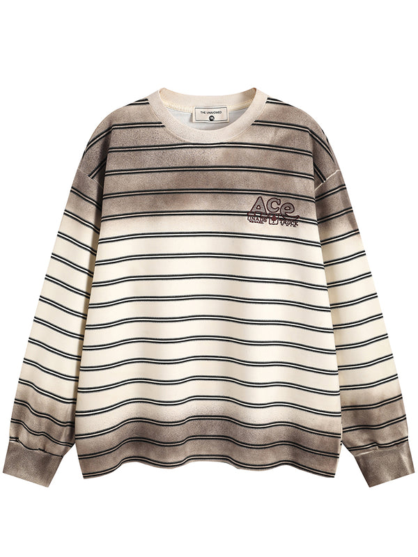 Hip Hop Spray Dirty Striped Oversized Pullover Sweatshirts