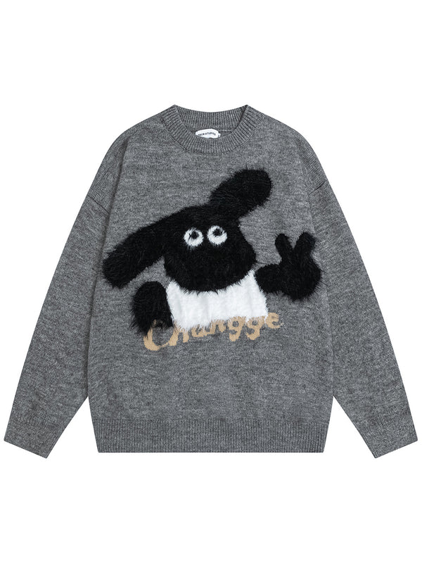 Cozy Cartoon Graphic Oversized Knitted Pullover Sweaters