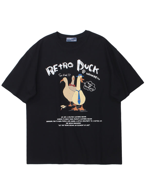 Retro Duck Graphic Tee - Fun and Playful Design T-Shirts