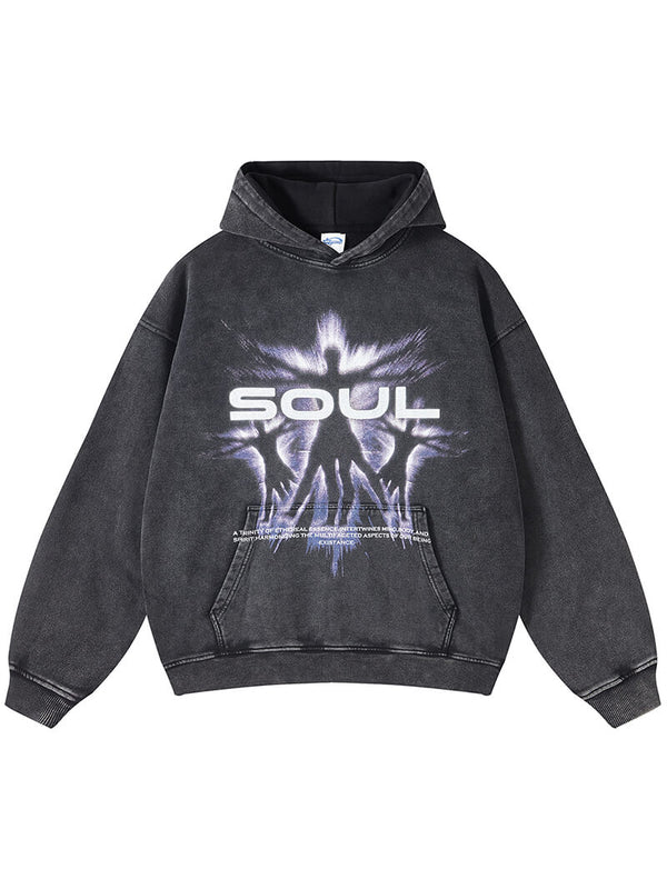 Soul Graphic Printed Streetwear Distressed Hoodies