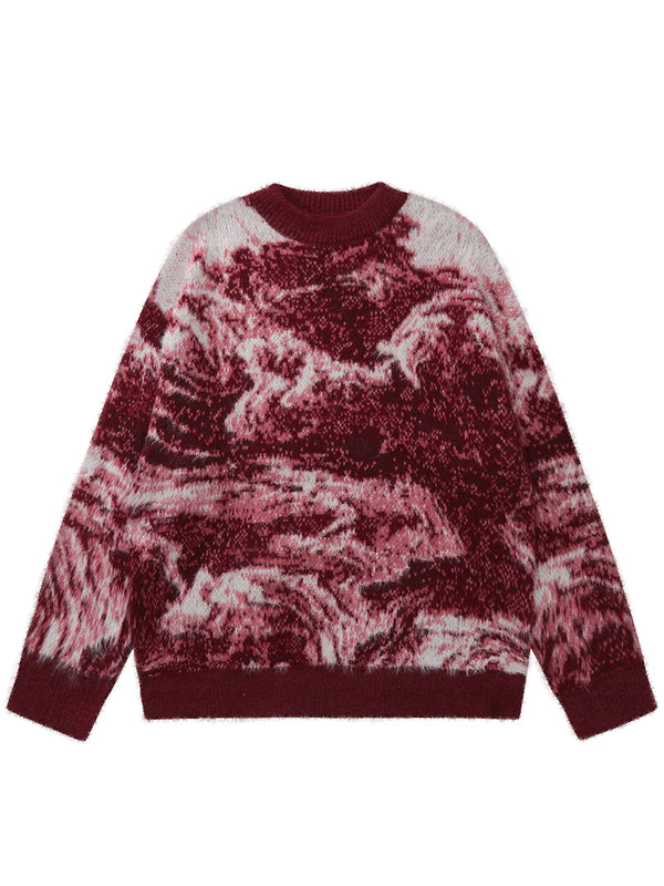 Streetwear Abstract Pattern Knitted Pullover Sweaters