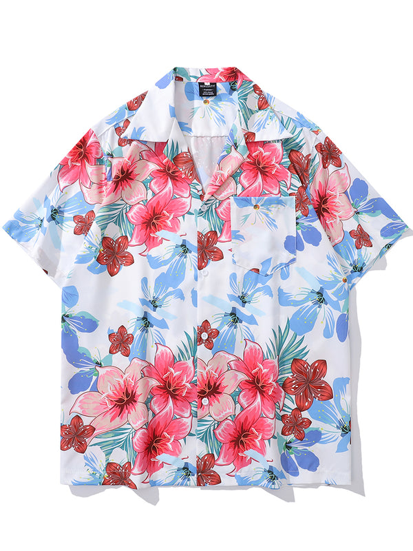 Hawaiian Short Sleeve Floral Shirt Button-Up Casual Beachwear
