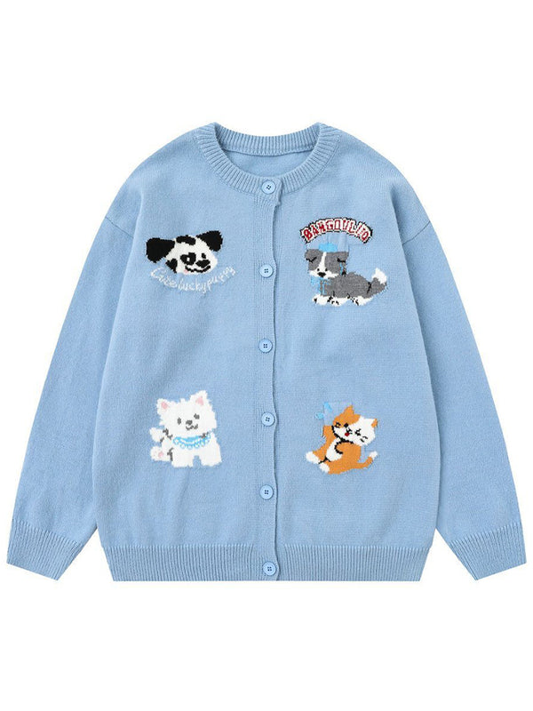 Cute Cartoon Animal Knitted Cardigan – Soft Casual Sweaters Outerwear