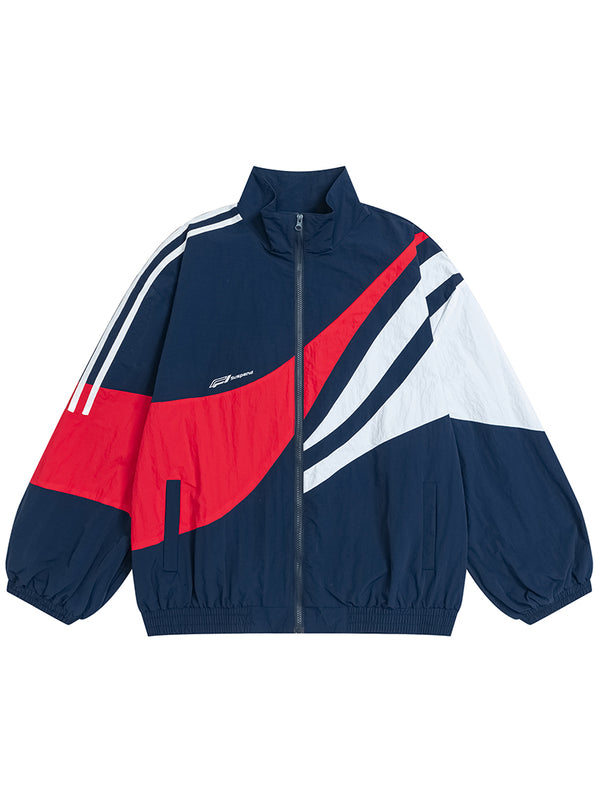 Lightweight Color Block Sports Windbreaker Track Jackets