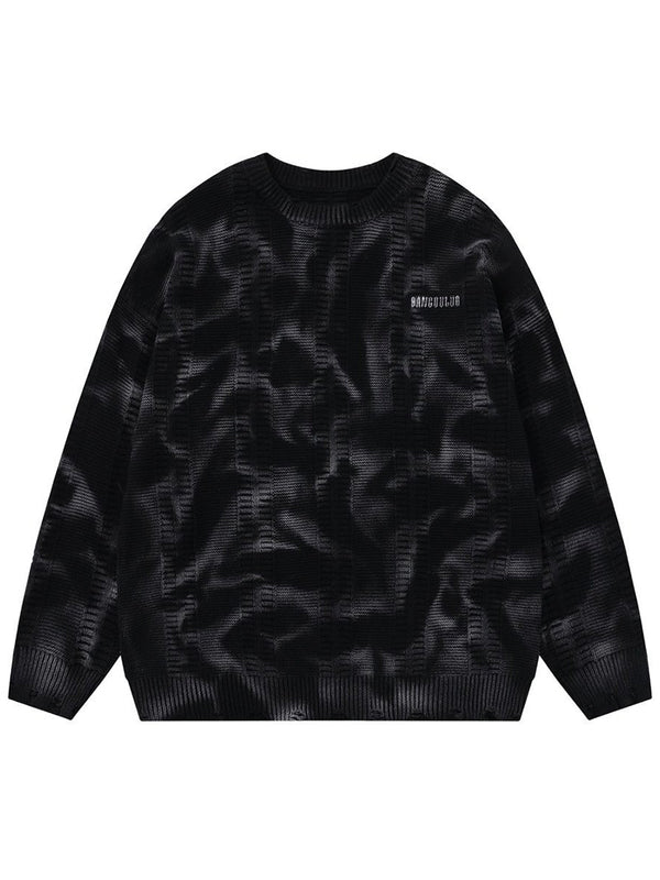 Streetwear Cotton Tie-Dye Knitted Sweaters – Oversized Fit Pullovers