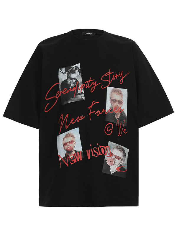 Oversized Artistic Photo Collage T-Shirt – Unisex Streetwear Style