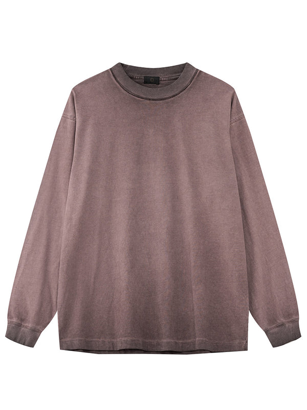 Streetwear Vintage Gradient Washed Long Sleeve T-Shirts