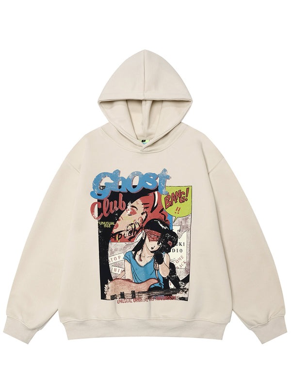 Streetwear Vintage Anime Graphic Printed Baggy Pullover Hoodies