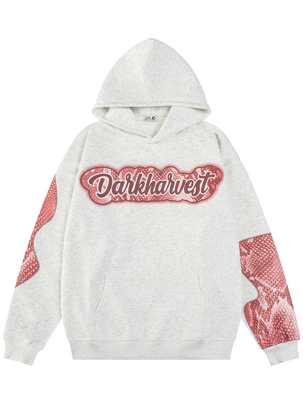 Streetwear Snake Graphic Hoodie – Casual Pullover Sweatshirts