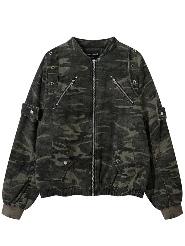 Functional Camo Utility Padded Bomber Jackets Cotton Coats