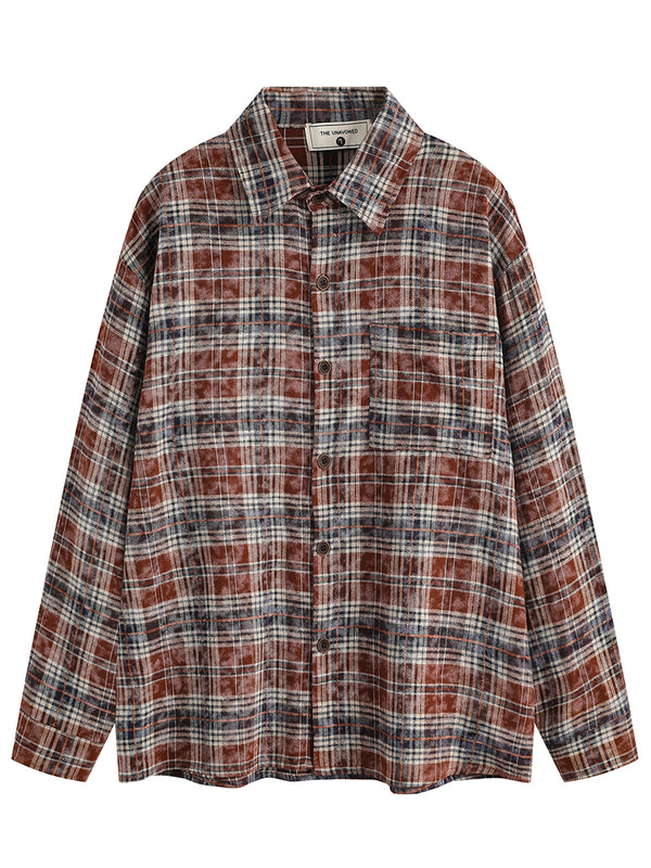 Classic Plaid Streetwear Button Down Casual Checkered Shirts