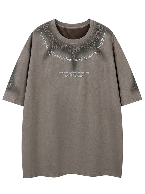Men’s Oversized Streetwear Gothic Thorn Embroidery Graphic T-Shirts