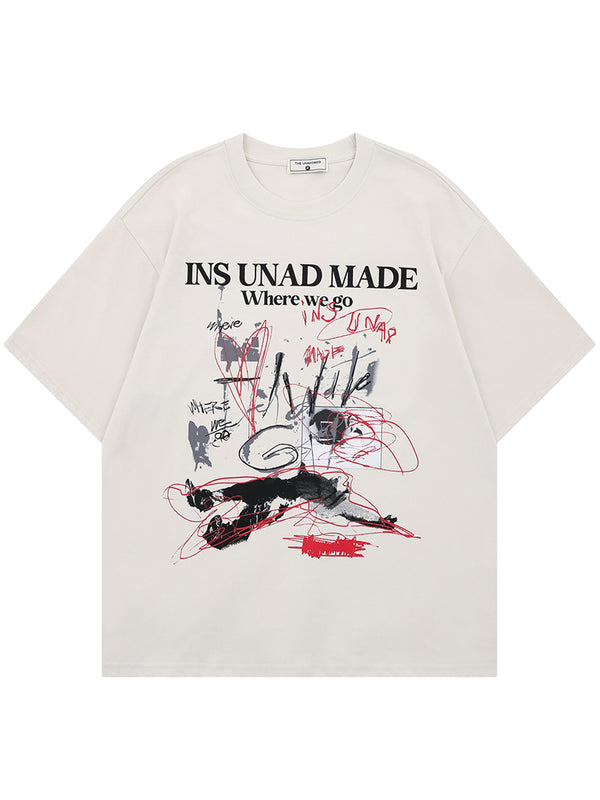 Artistic Abstract Graphic Oversized T-Shirt - Unisex Streetwear