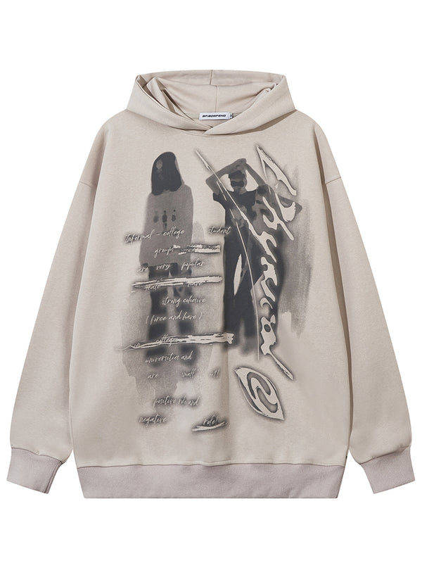 Stylish Oversized Graphic Print Hooded Sweatshirts Hoodies