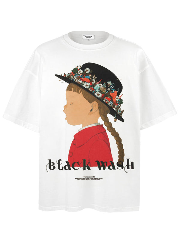 Cute Little Girl Graphic Printed Streetwear Unisex Tshirts