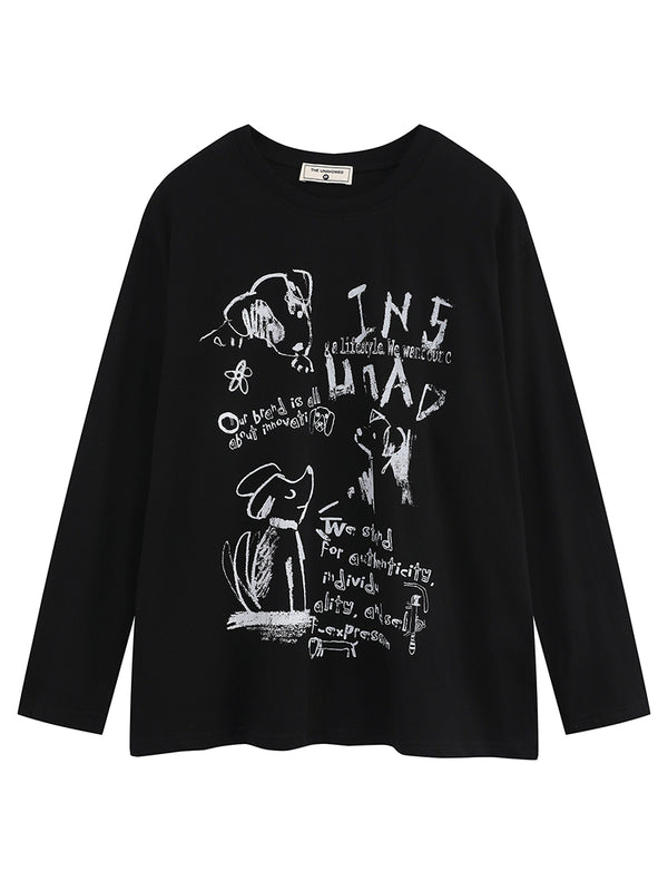 Long Sleeve Graphic T-Shirt – Casual and Artistic Style