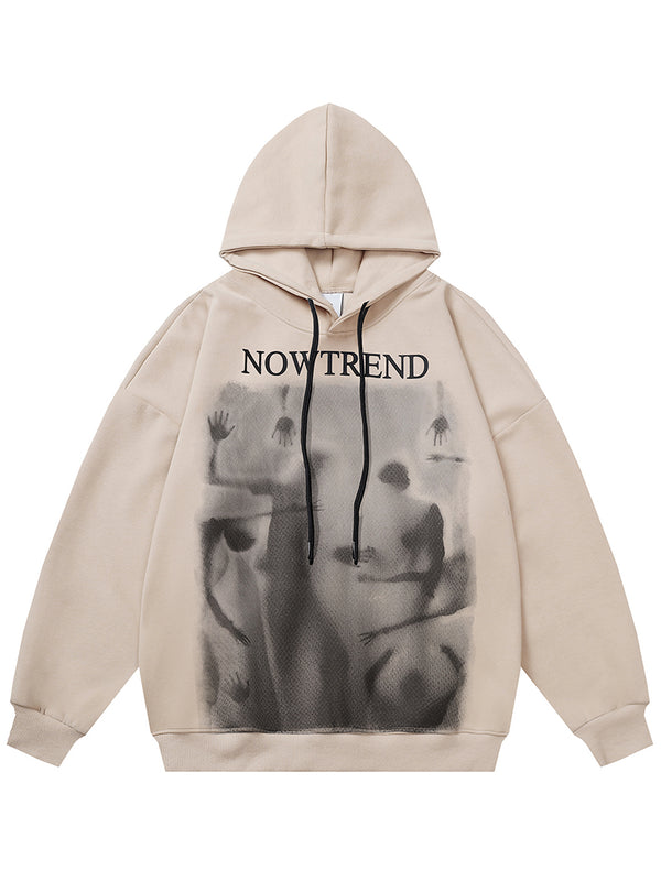 Streetwear Shadow Graphic Printed Oversized Pullover Hoodies