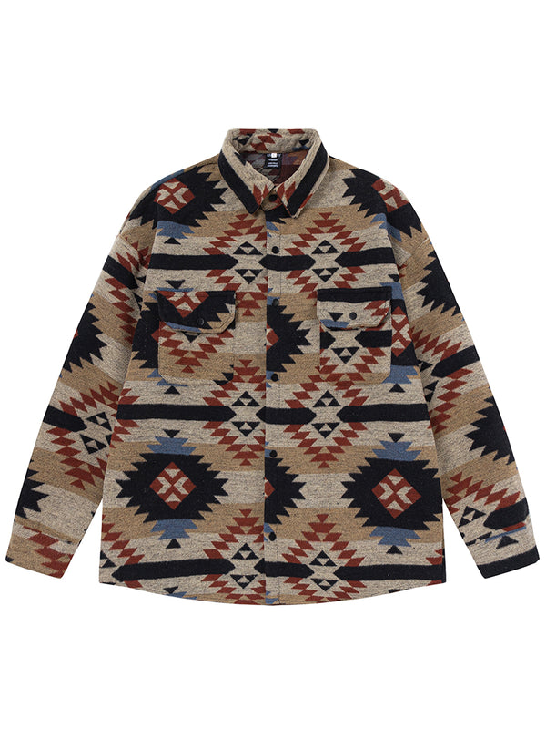 Streetwear Southwestern Style Vintage Button Shirt Jackets