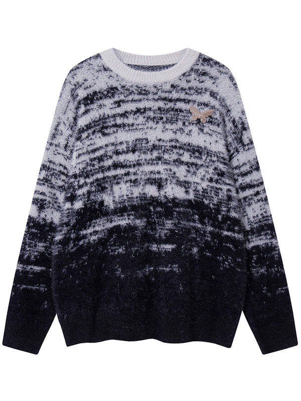 Streetwear Cozy Gradient Oversized Knitted Sweaters Pullover