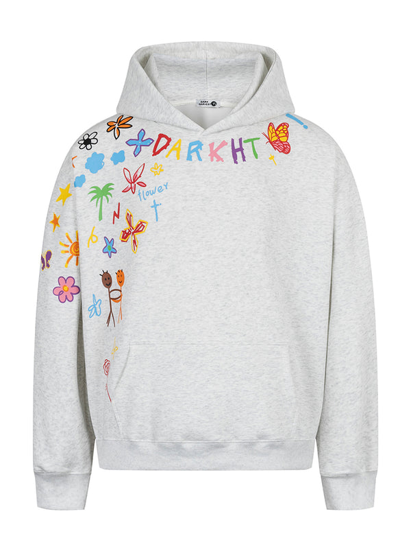 Graffiti Colorful Print Pullover Hoodies Streetwear Hooded Sweatshirt