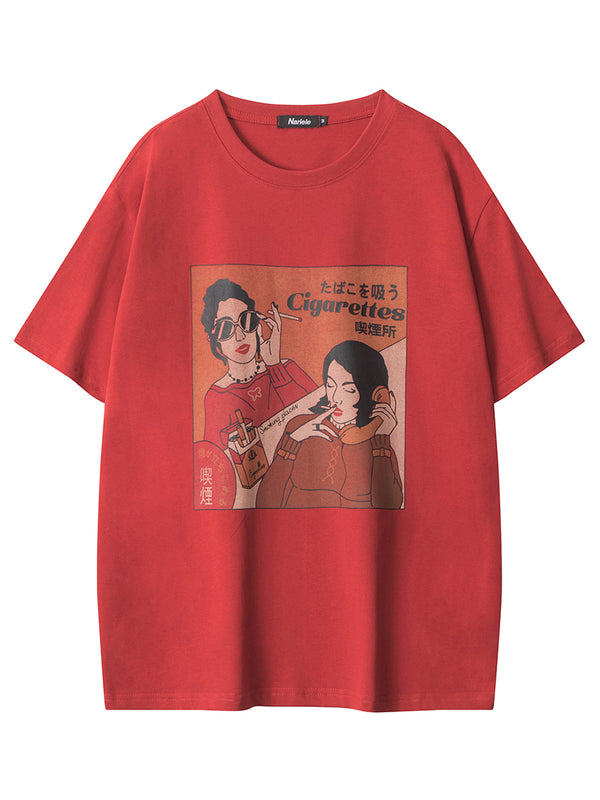 Japanese Style Vintage Graphic Casual Streetwear T-Shirts