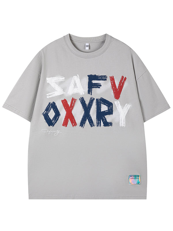 Streetwear Letter Graphic T-Shirt – 100% Cotton, Casual Hip-Hop