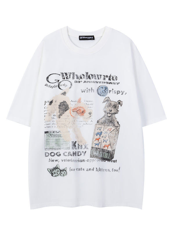 Streetwear Playful Graphic Pet T-Shirts for Urban Casual Wear