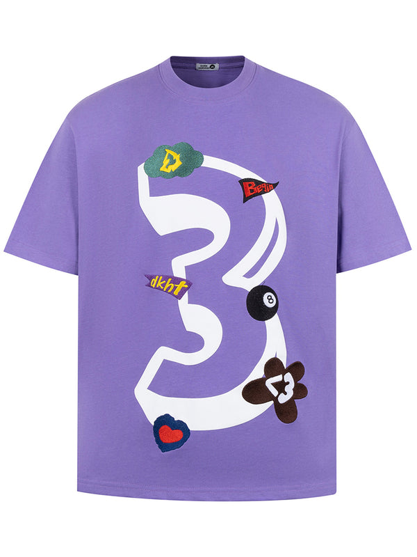 Oversized Graphic T-Shirt – Urban Street Style Number Print Tee