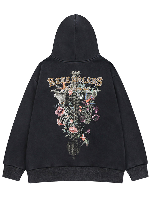 Streetwear Skeleton Graphic Oversized Pullover Hoodies