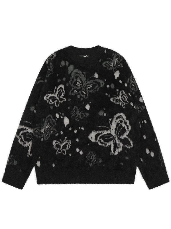 Winter Cozy Fluffy Knit Butterfly Oversized Pullover Sweaters