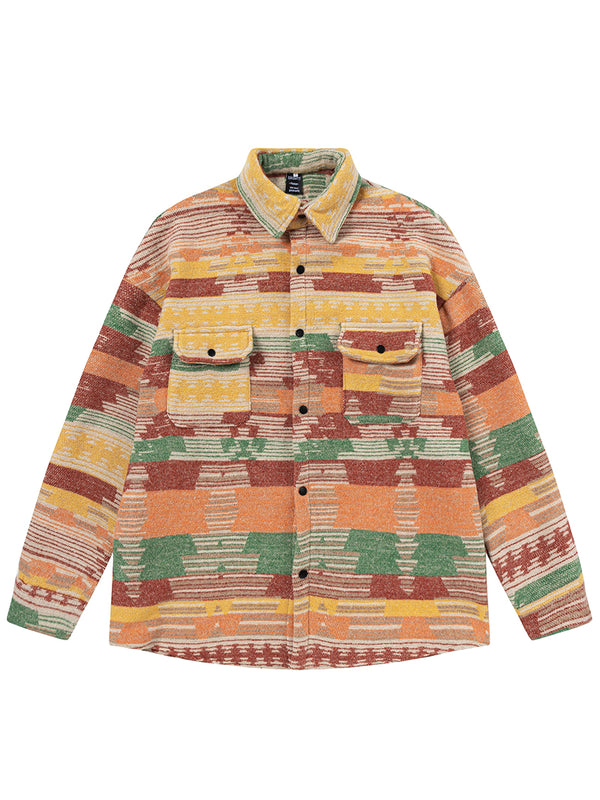 Vintage Southwestern Style Button Up Shirt Jackets