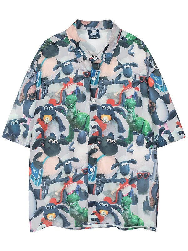 Cute Cartoon Full Printed Hawaiian Beach Shirts