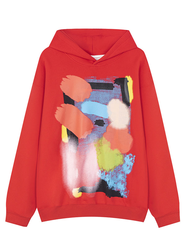 Streetwear Abstract Art Printed Oversized Pullover Hoodies