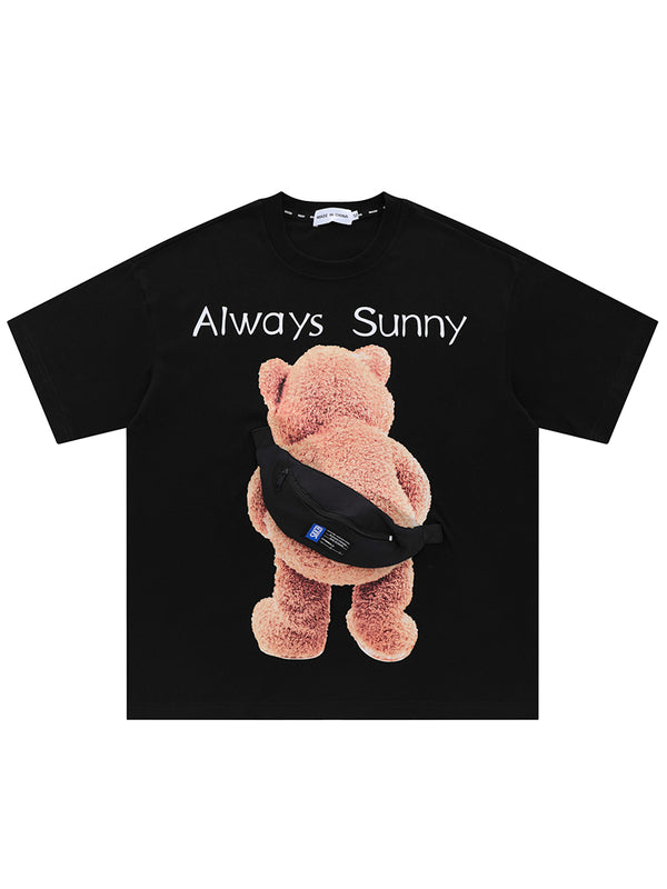 Teddy Bear T-shirt with Real Fanny Pack – 100% Cotton, Casual & Fun